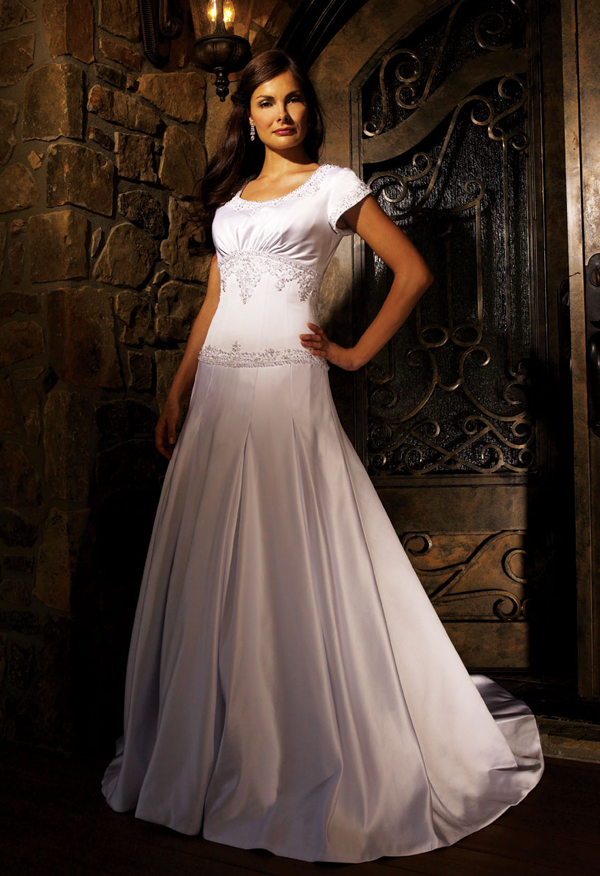 Orifashion HandmadeModest Wedding Dress with Swarovski Beaded De